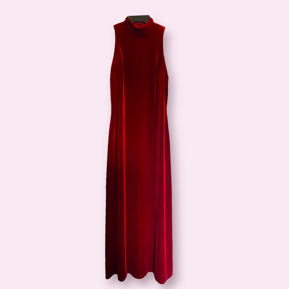 Andrea Polizzi for Rex Lexter Gorgeous Red Velvet Maxi Dress